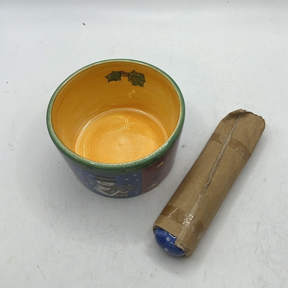 NWT Sango Sweet Shoppe Christmas 2 Pc Dip Mix Set Bowl Spoon Blue Red Snowman - Picture 3 of 11